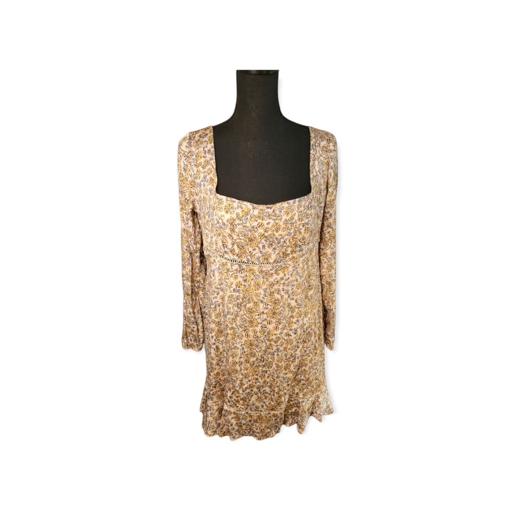 Free People Women's Boheme Mini Dress  12 Ivory Combo Flowers